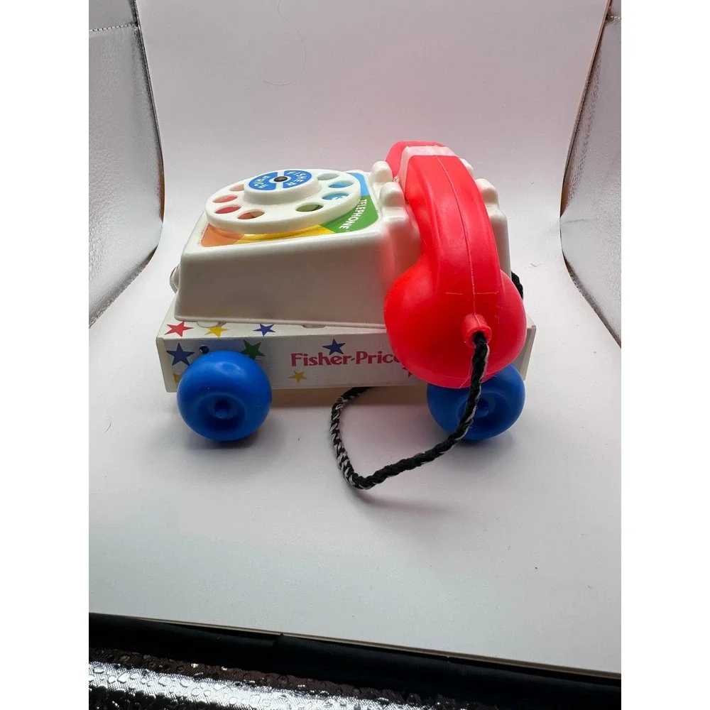 Fisher Price 1985 Chatter Telephone White Vintage 1985 Pull Toy 747